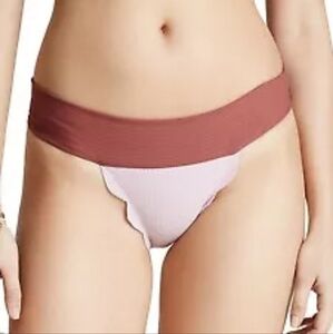 NWT Marysia pink Santa Clara scalloped bikini bottom
